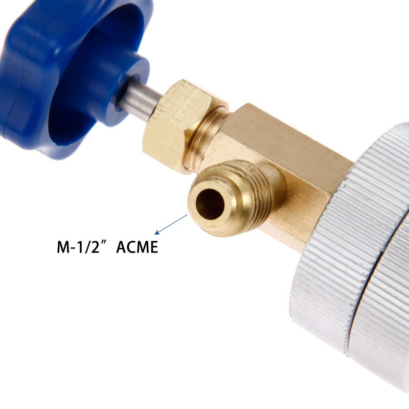Aupoko R134A AC Oil Dye Injector, Oil Filling Syringe with 1/2" Male and 1/2" Female, Fits for R134A Air Conditioning Universal A/C Injection Tool - Image 3